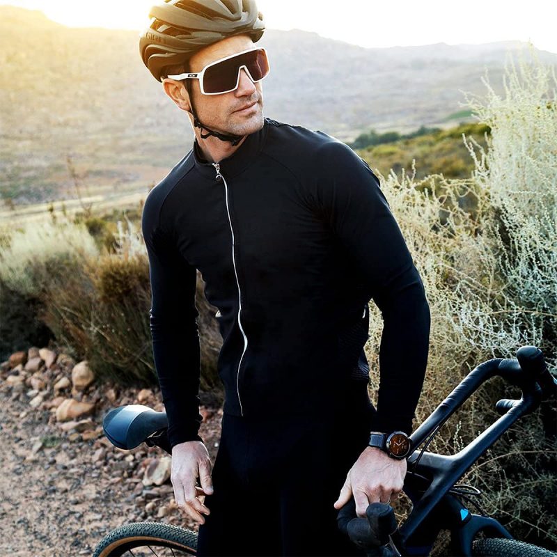 wulibike men's cycling long sleeve jersey black m10091-figure