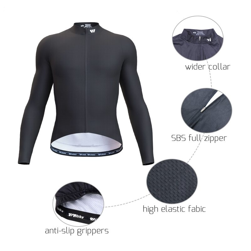 wulibike men's cycling long sleeve jersey black m10091-datails