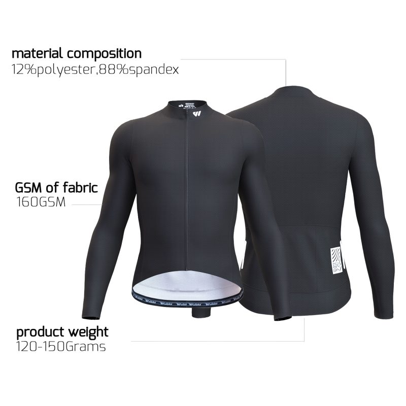 wulibike men's cycling long sleeve jersey black m10091-deta