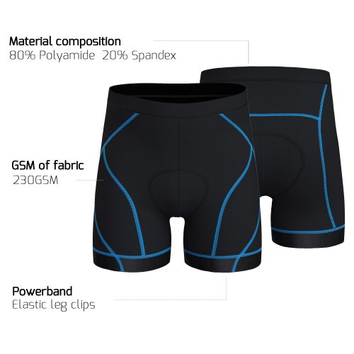 wulibike men's cycling underwear blueline M2010-deta