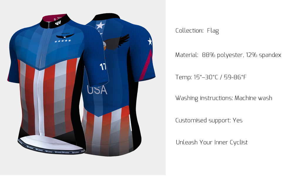 wulibike mens usa flag bike jersey M10018-description2