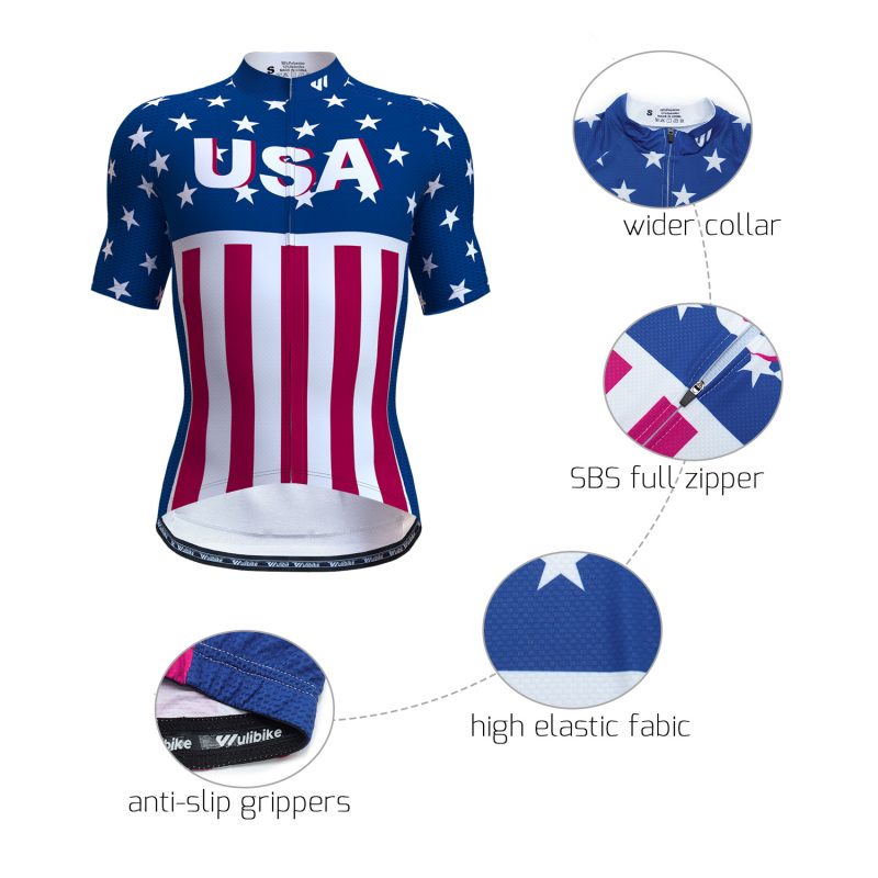 wulibike usa flag cycling jersey men's M10021-details