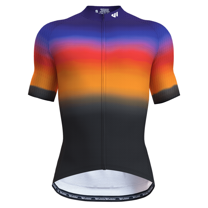 wulibike man's short sleeve cycling jersey iris color M10106-front