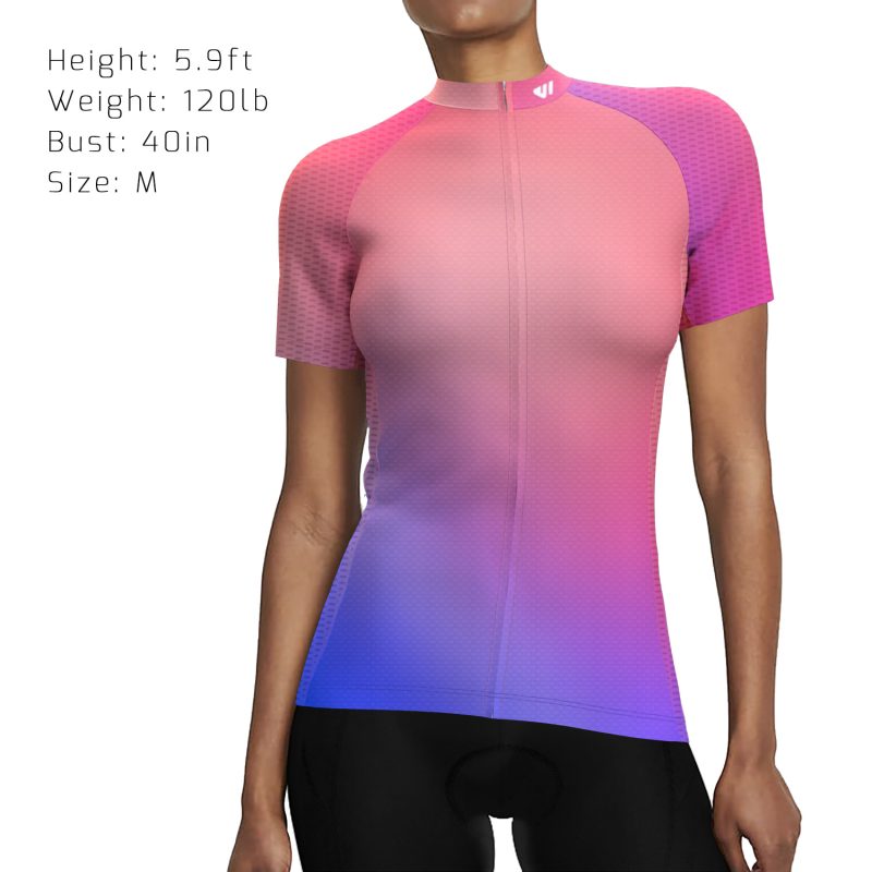 wulibike womens summer cycling jerseys w1030-model show