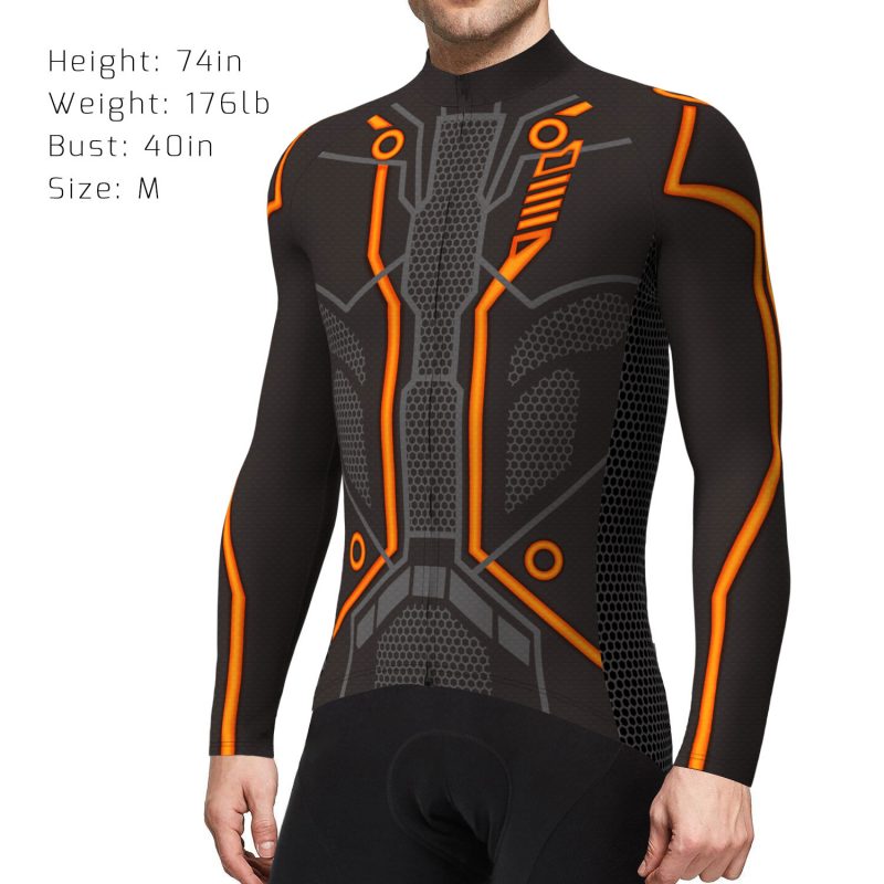 wulibike-men's-cycling-long-sleeve-jersey-TRON-orange-3133-1