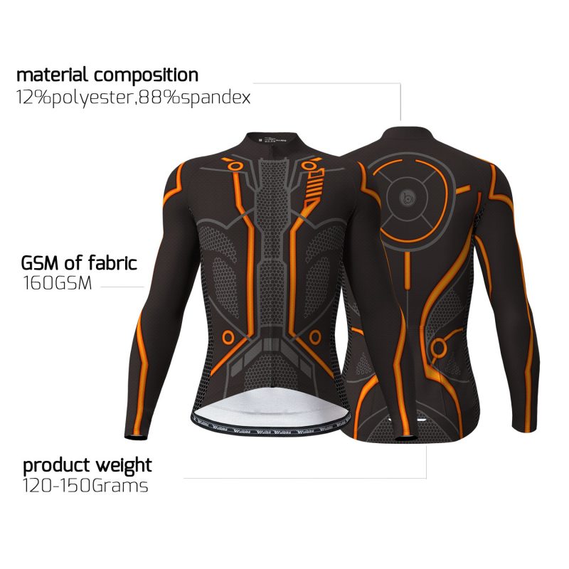 wulibike-men's-cycling-long-sleeve-jersey-TRON-orange-3133-2