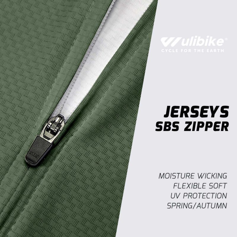 wulibike-men-cycling-jersey-long-sleeves-olive-green-M10136-fabric-description