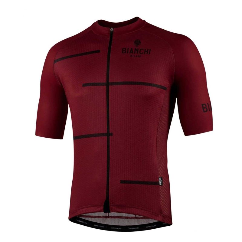 Bianchi Milano Disueri red cycling jersey front