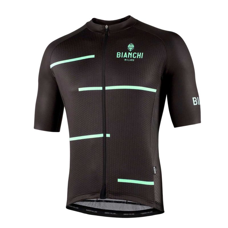 Bianchi Milano Disueri black cycling jersey front