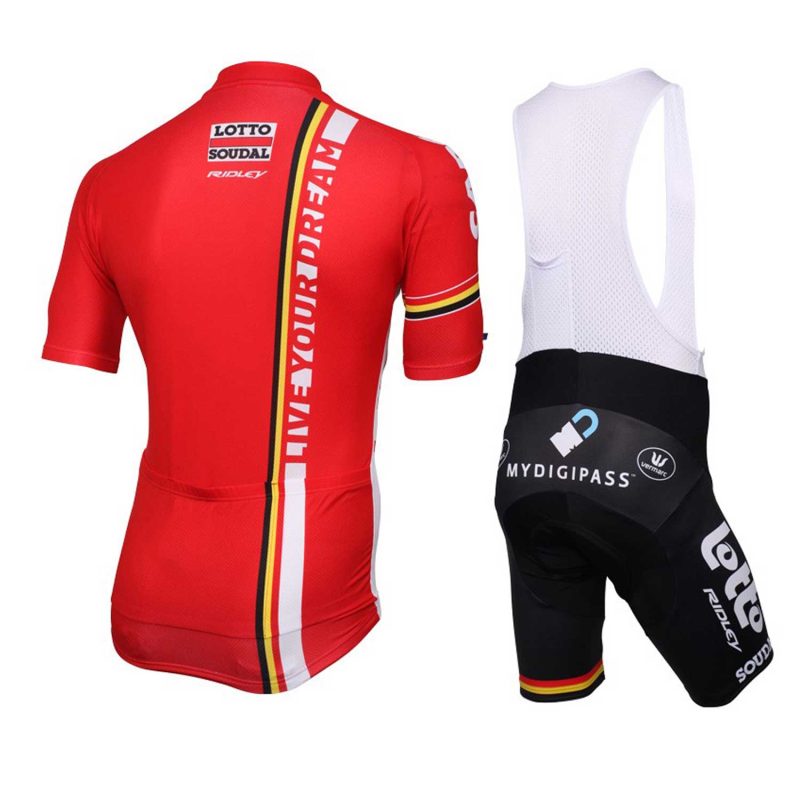 CJW023 mens team cycling kit jersey and bib back