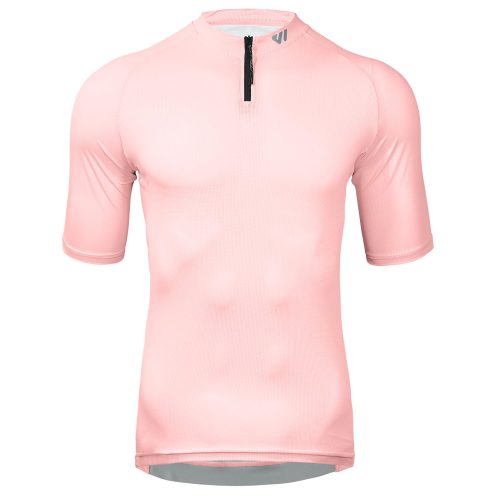 WULIBIKE-pink-half-zip-cycling-jersey-front-view.