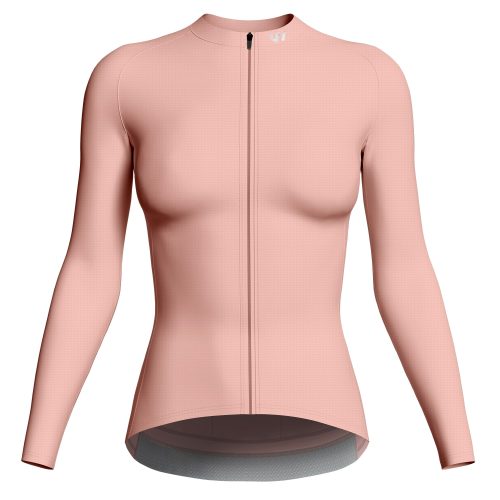 wulibike-pink-long sleeve-cycling-jersey-women-front