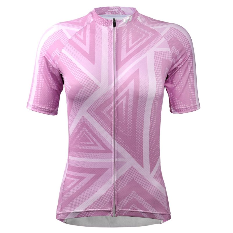 Women's-Colorful-Cycling-Jersey-pink-Front