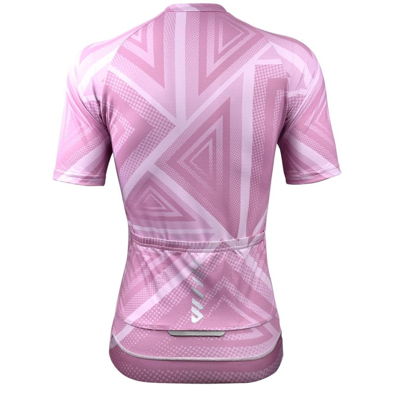 Women's-Colorful-Cycling-Jersey-pink-back