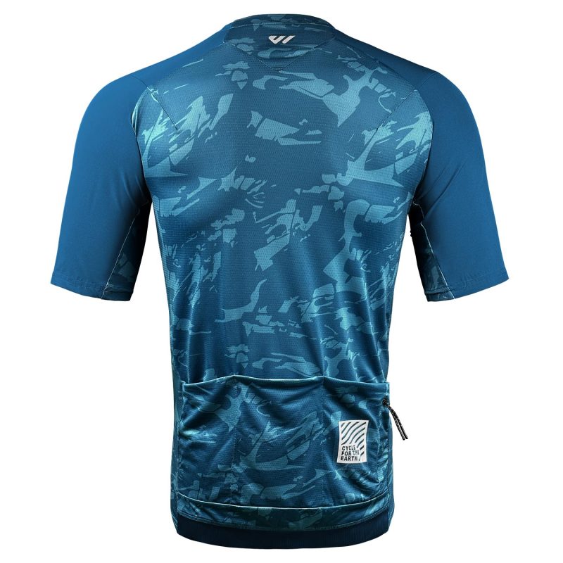 Men-camouflage-Cycling-Jersey-Back-Blue